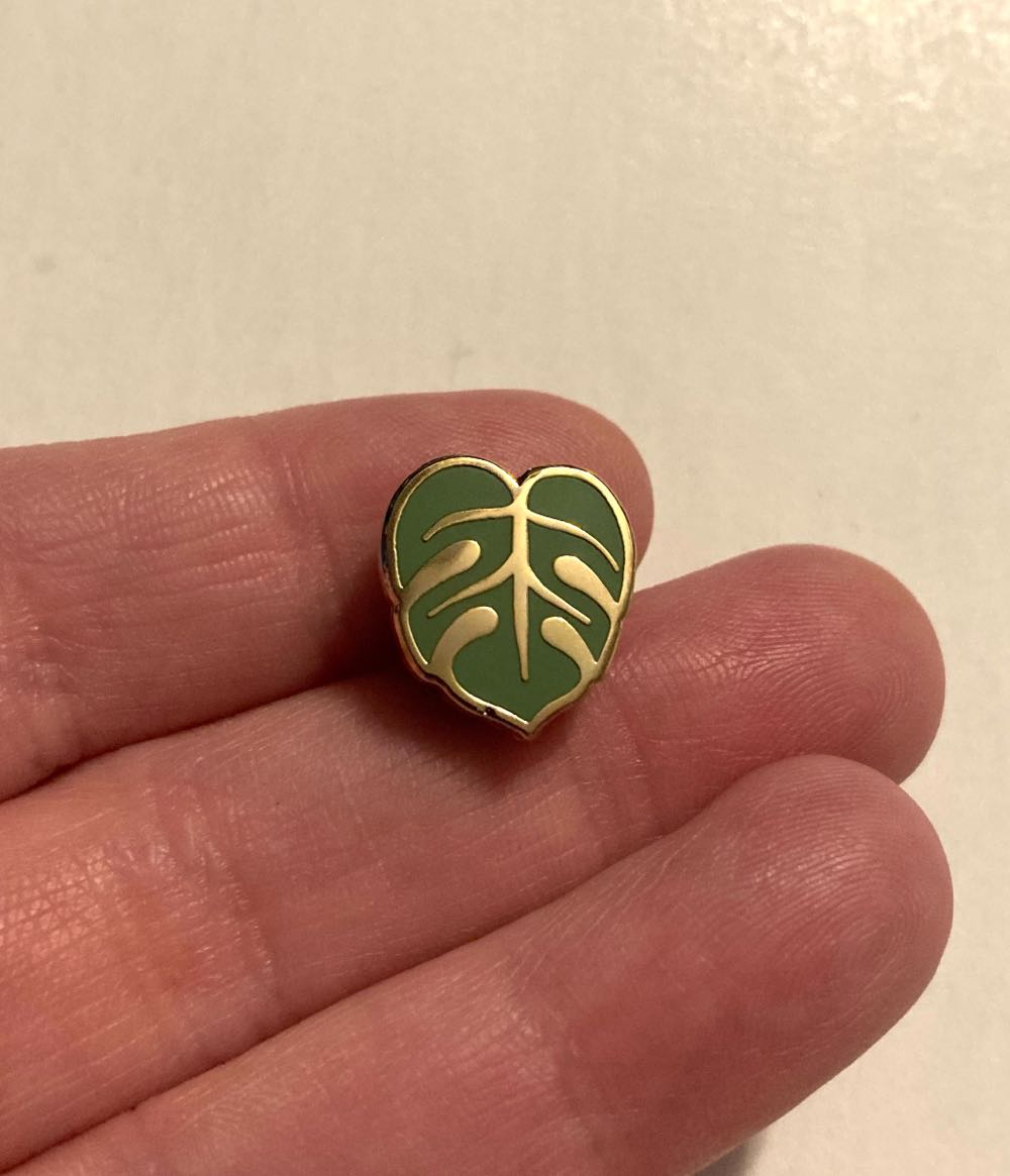 Monstera Leaf Mini Pin, Bright Green  pin collectible - Main Image 2