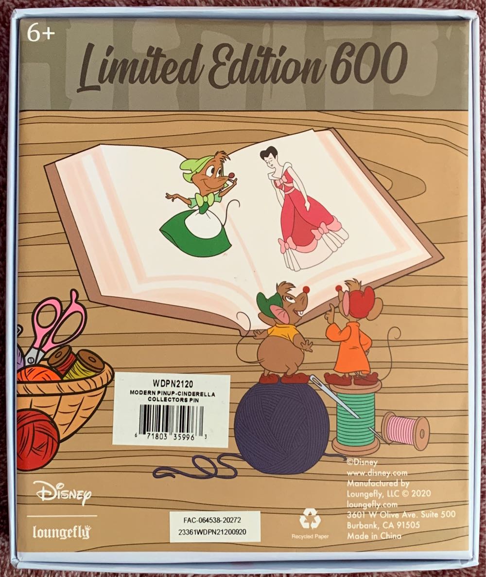 Loungefly Disney Cinderella Limited Edition Pin  pin collectible [Barcode 671803359963] - Main Image 3