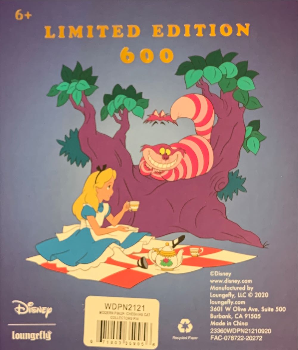 Cheshire Cat Standing On Head, Balancing Teacups - Disney Loungefly pin collectible [Barcode 671803359956] - Main Image 3