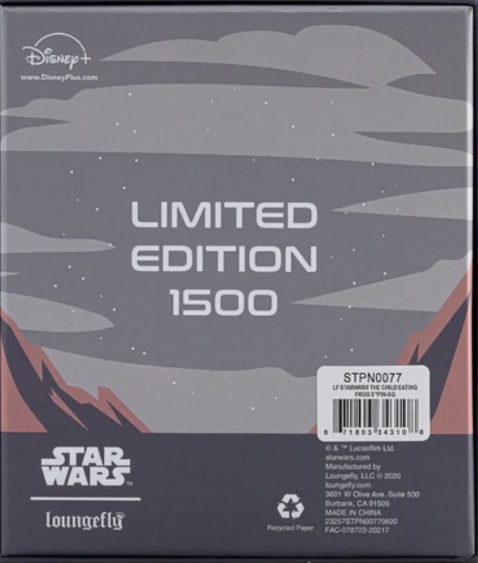Loungefly X Star Wars Mandalorian The Child Eating Frog 3” Pin Le New!  pin collectible [Barcode 671803343108] - Main Image 4