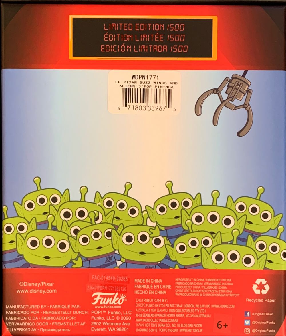 Pin Funko Pop! Toy Story: Buzz Lightyear Prize Machine Fs 671803339675  pin collectible [Barcode 671803339675] - Main Image 3