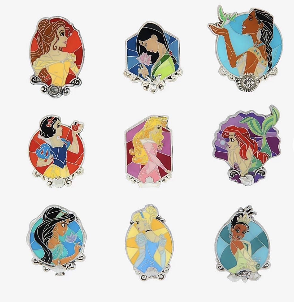 Loungefly - Princess Stain Glass Blind Box Pins - Set Of 9  pin collectible [Barcode 14862629] - Main Image 2