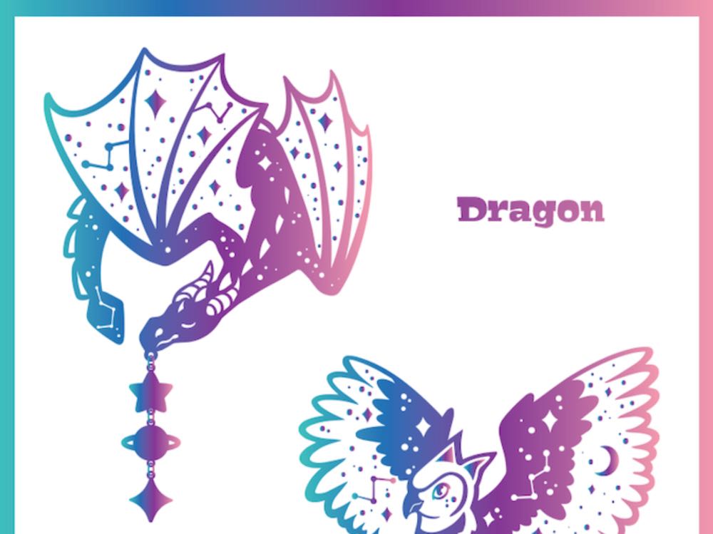 Galactic Guardians: Dragon - Soft Enamel, Charm, Rainbow Plating pin collectible - Main Image 3