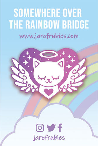 Somewhere Over The Rainbow Bridge: Cat Angel - Soft Enamel pin collectible - Main Image 3