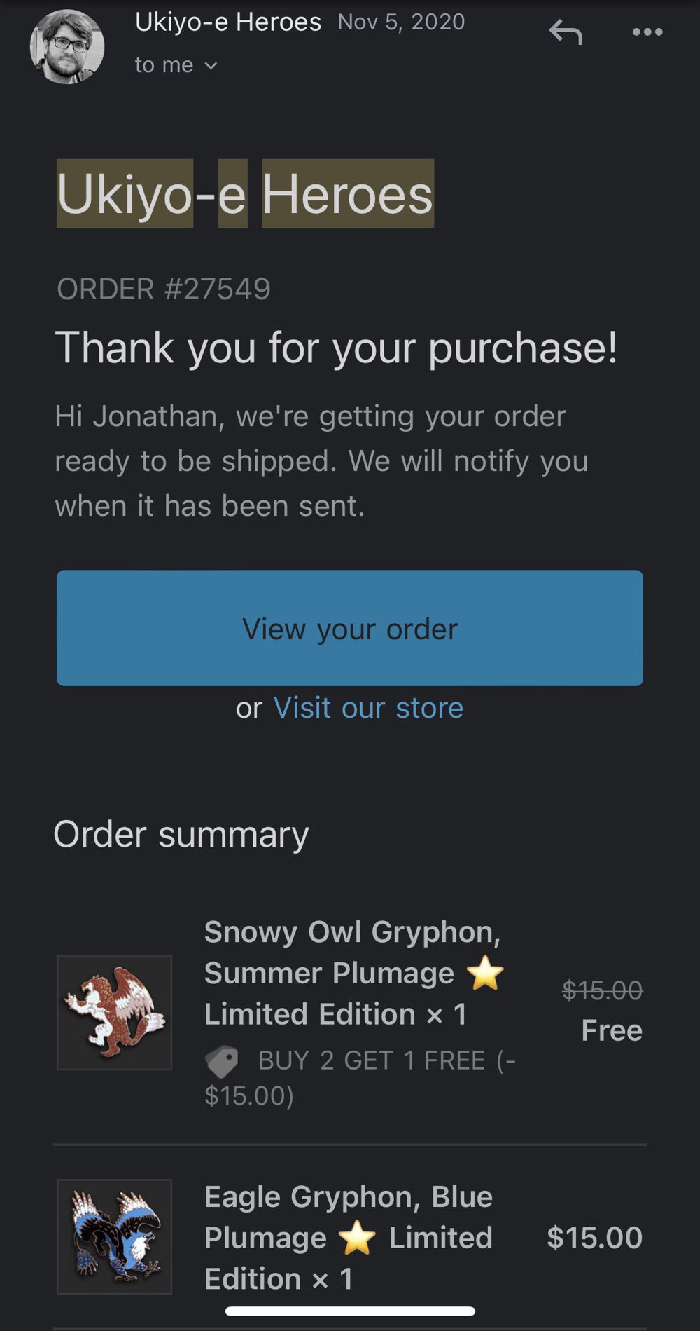 Eagle Gryphon (Blue Plumage) - Hard Enamel pin collectible - Main Image 2