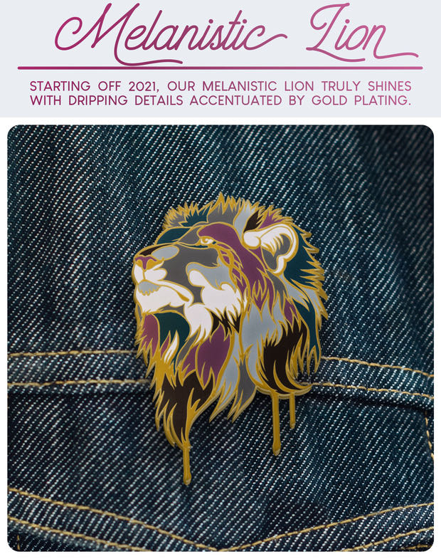 Melanistic Lion - Hard Enamel pin collectible - Main Image 3