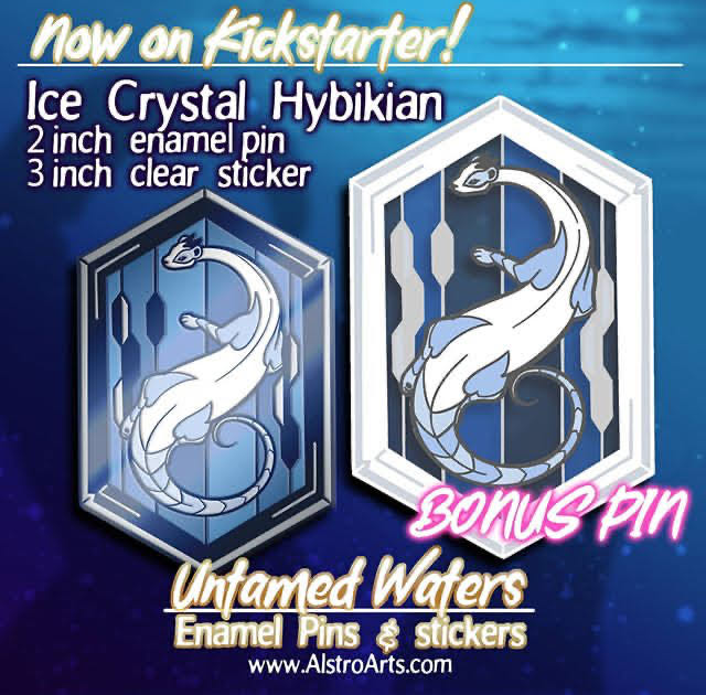 Untamed Waters: Ice Crystal Hybikian - Soft Enamel & Epoxy pin collectible - Main Image 2