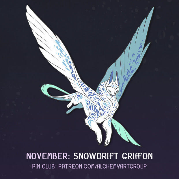 Mythology Series - Snowdrift Gryphon - Hard Enamel pin collectible - Main Image 2