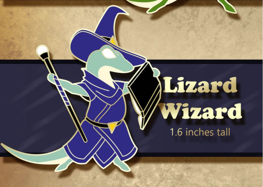 RPG Black Cats 2 - Lizard Wizard - Hard Enamel pin collectible - Main Image 2