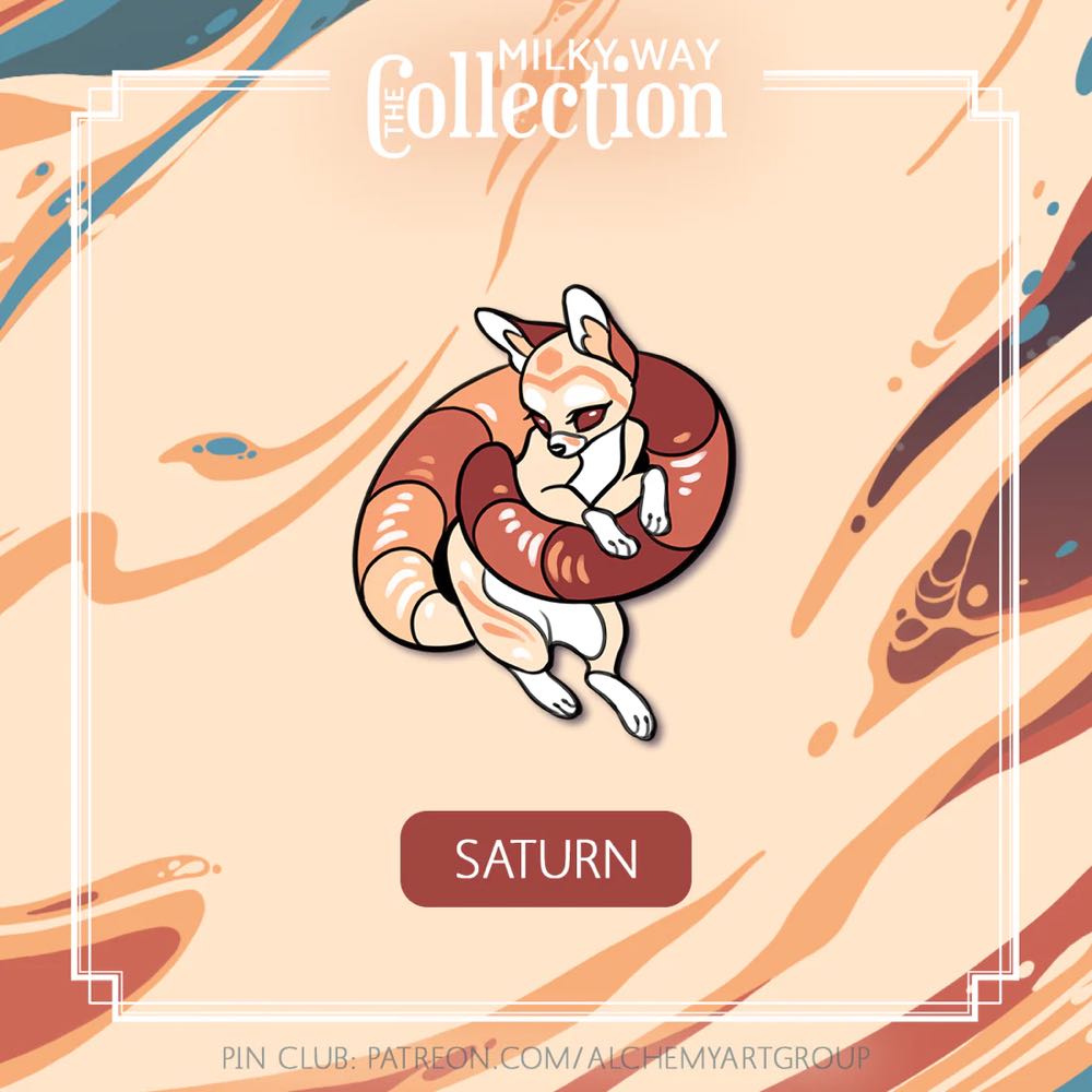 Milky Way Collection - Saturn - Hard Enamel And Screenprint pin collectible - Main Image 3