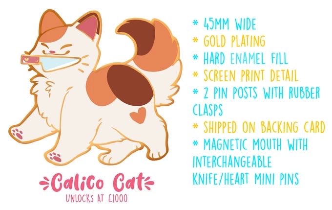 Chaotic Cuties: Calico Cat - Hard Enamel & Screenprint pin collectible - Main Image 2