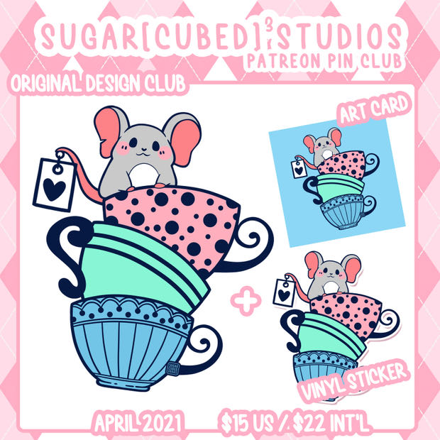 Tea Time - Hard Enamel & Screenprint pin collectible - Main Image 2