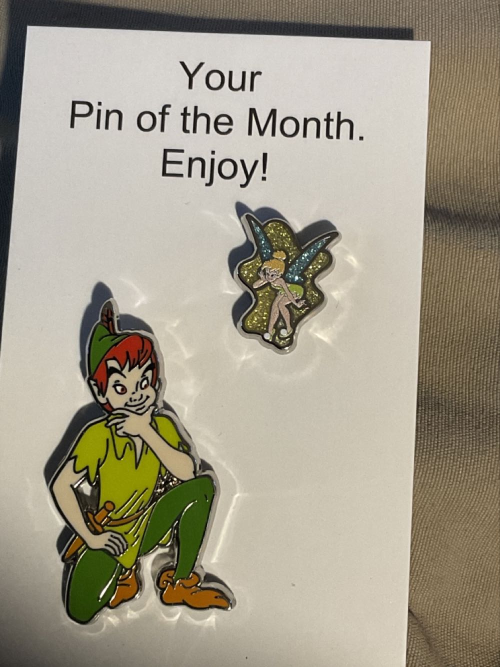 Peter Pan On One Knee Listening To Tinker Bell - Character pin collectible - Main Image 1