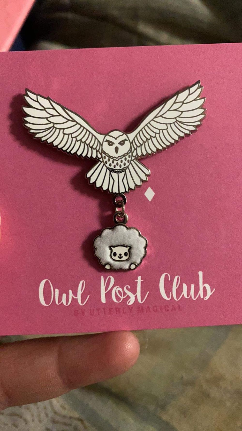Owl + Dangling Puff, Candy Floss  pin collectible - Main Image 2