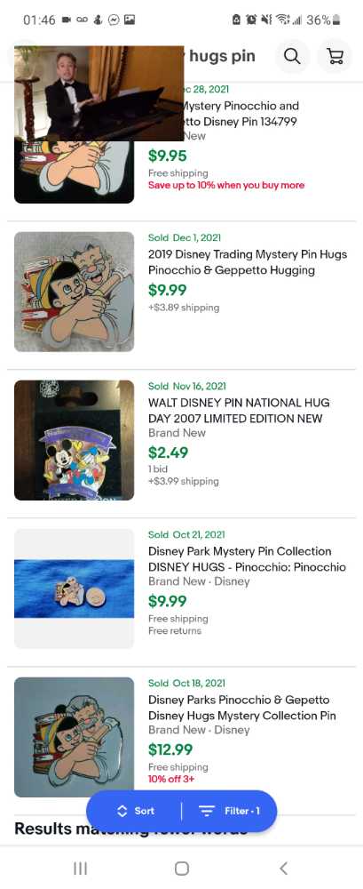 Pinocchio and Japeto | Disney Hugs - Disney Hugs Mystery Box pin collectible - Main Image 3