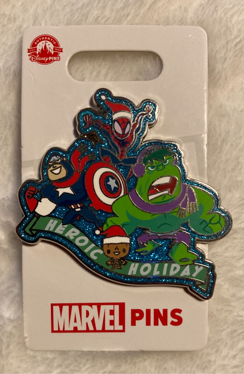 Heroic Holiday Spiderman Captain America Hulk Groot Pin  pin collectible [Barcode 400945071064] - Main Image 2