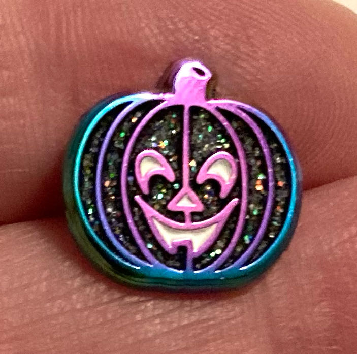 Pumpkin, Mini (Black/Rainbow Metal)  pin collectible - Main Image 2