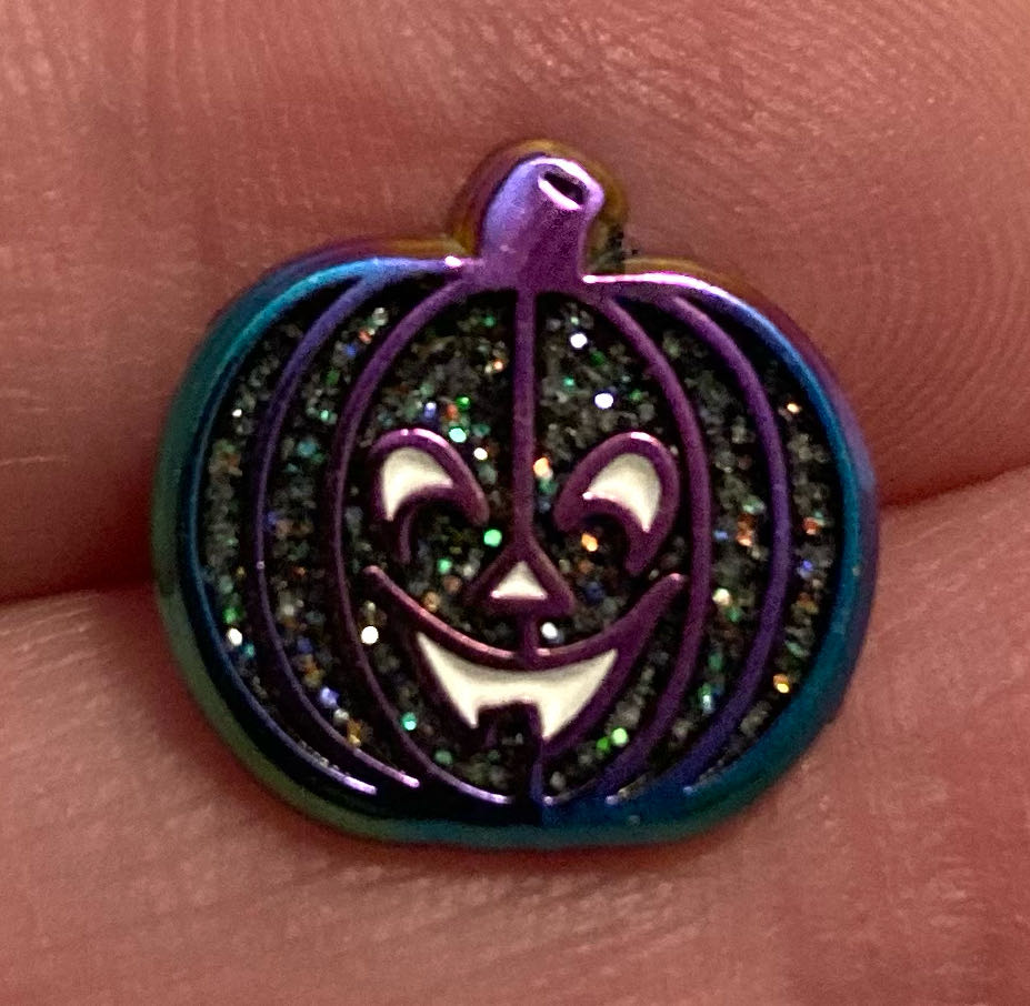 Pumpkin, Mini (Black/Rainbow Metal)  pin collectible - Main Image 3