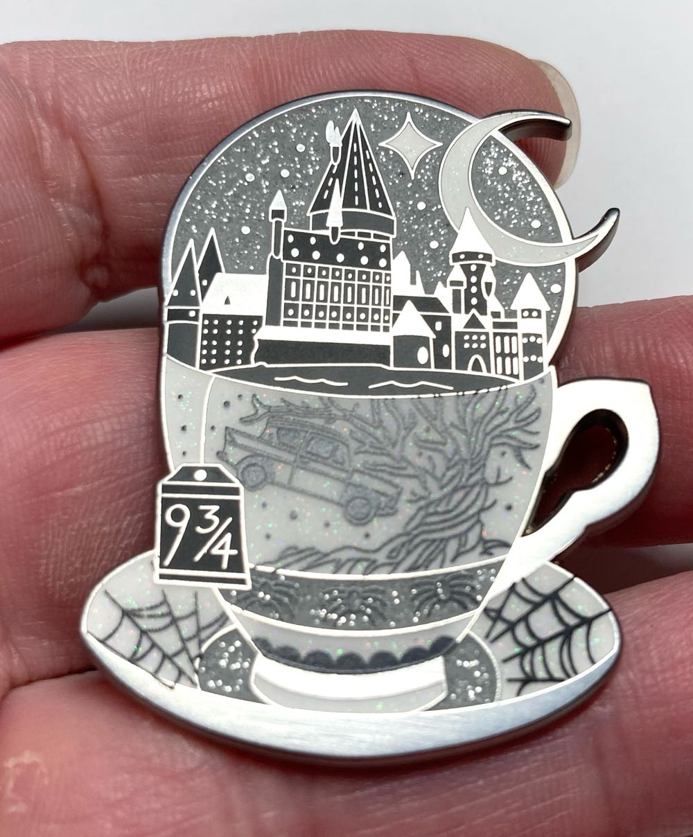 Teacup, Whomping Willow/Ford Anglia (Silver, Black & White)  pin collectible - Main Image 2