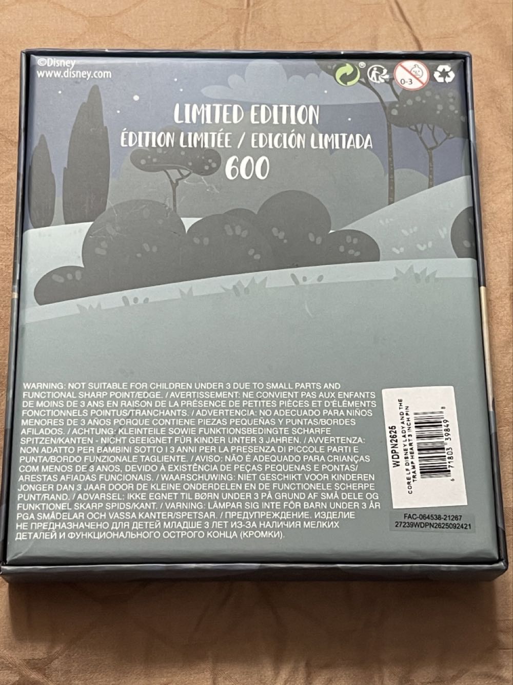 Lady And The Tramp Cement Initials - Loungefly Limited Edition Disney Pin - Collector’s Box pin collectible [Barcode 671803398498] - Main Image 2