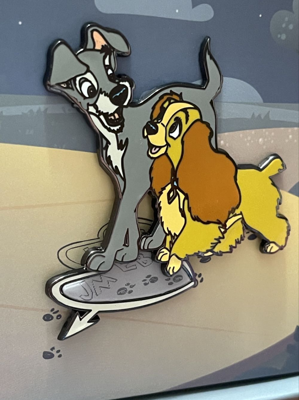 Lady And The Tramp Cement Initials - Loungefly Limited Edition Disney Pin - Collector’s Box pin collectible [Barcode 671803398498] - Main Image 3
