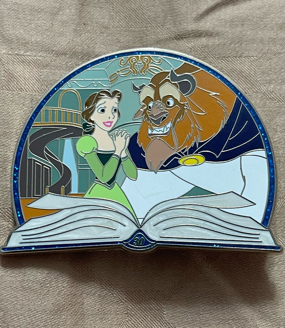 The Beauty And The Beast 30th Anniversary (Belle And The Beast In Library) - Disney Parks Limited Edition Pin - Rack pin collectible [Barcode 400942915828] - Main Image 3