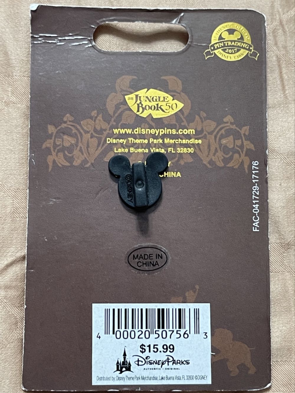 The Jungle Book 50th Anniversary (Shere Khan And Kaa) - Disney Parks Limited Edition Pin - Rack pin collectible [Barcode 400020507563] - Main Image 2