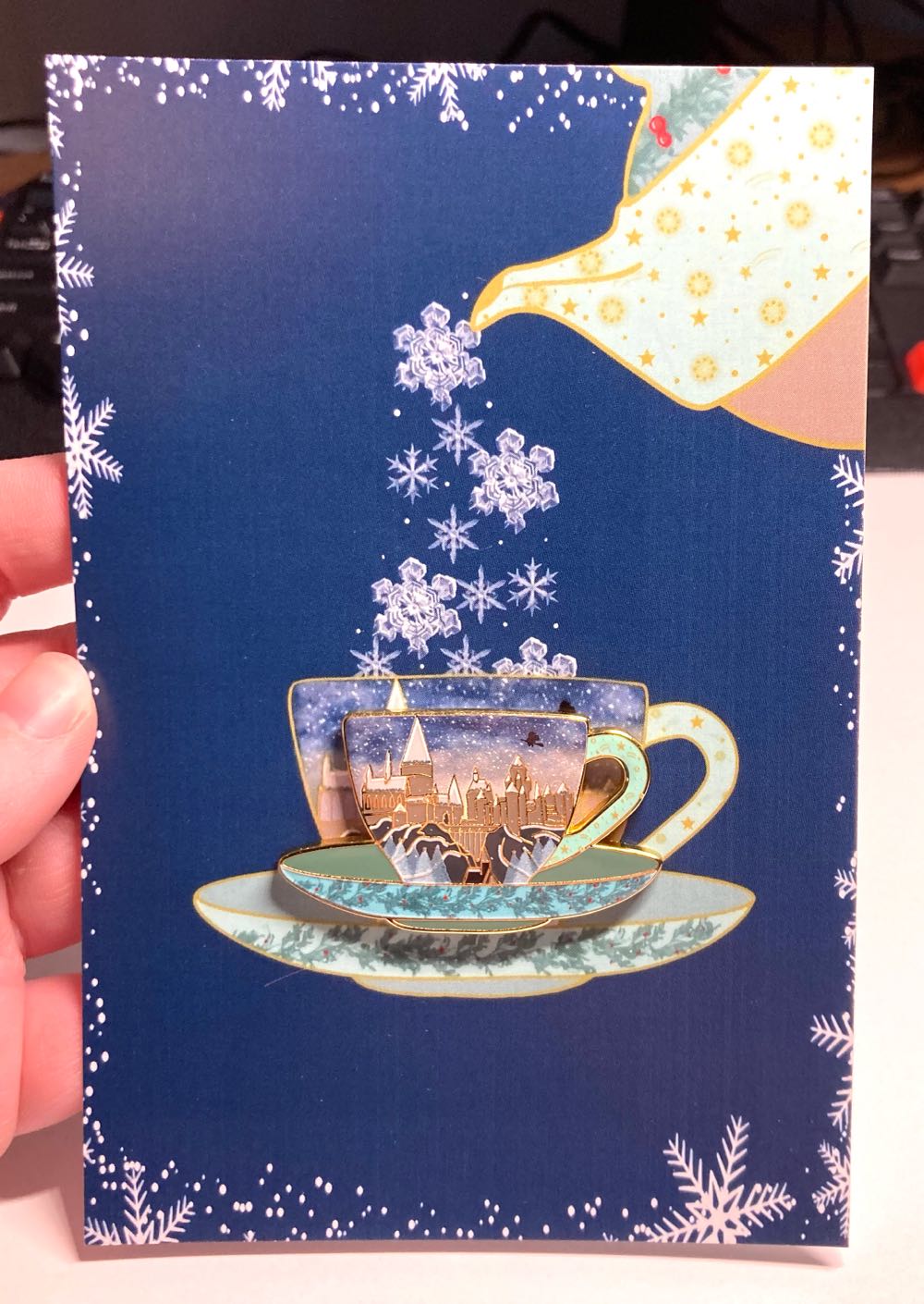 Teacup3, Snowy/Wintery Hogwarts Castle  pin collectible - Main Image 2