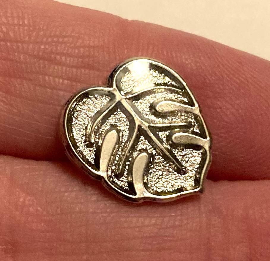 Monstera Leaf Mini Pin, Silver $O  pin collectible - Main Image 2