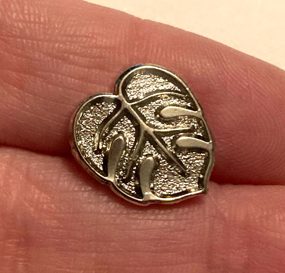Monstera Leaf Mini Pin, Silver $O  pin collectible - Main Image 4