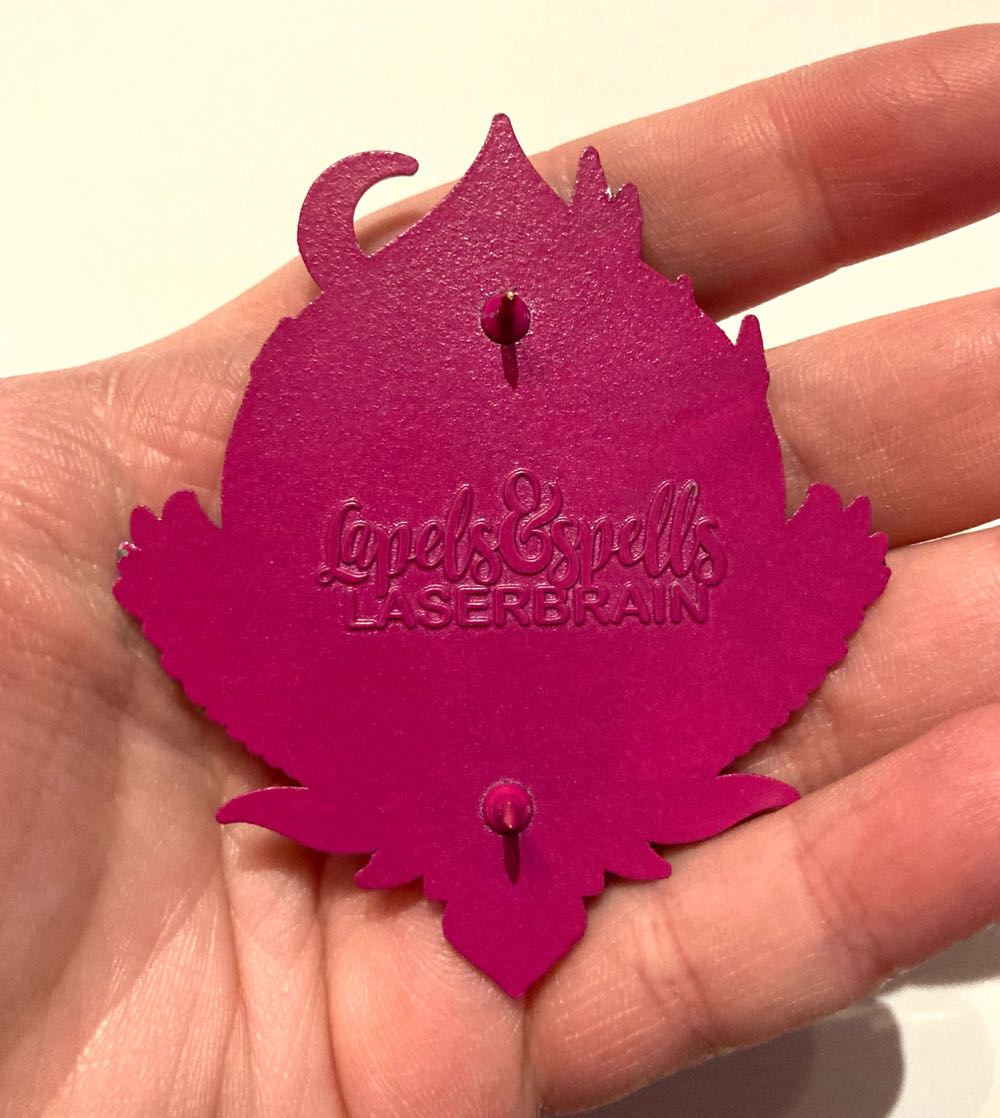 Hogwarts + Owl Pin, Hot Pink Dyed Metal  pin collectible - Main Image 3