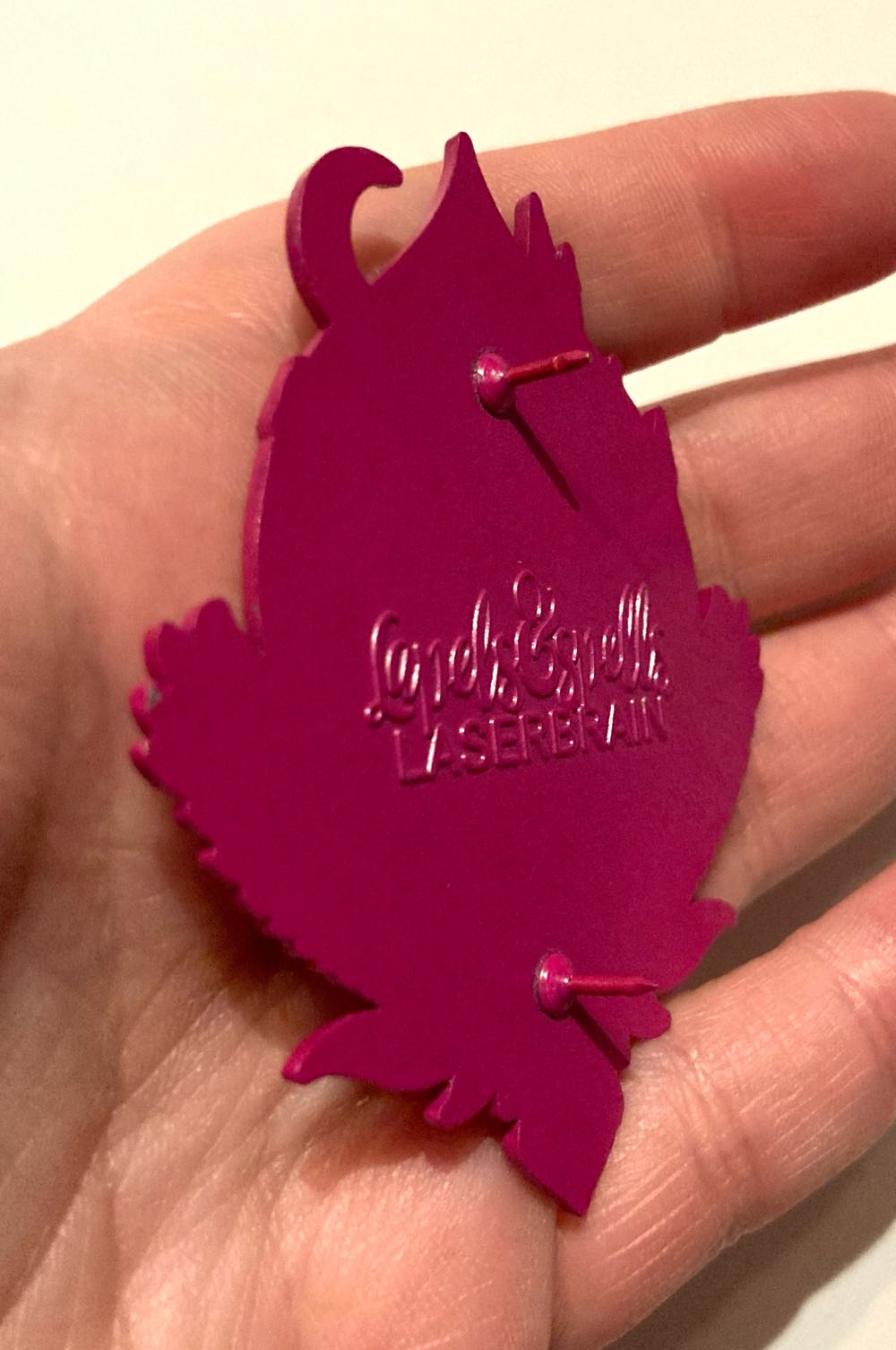 Hogwarts + Owl Pin, Hot Pink Dyed Metal  pin collectible - Main Image 4