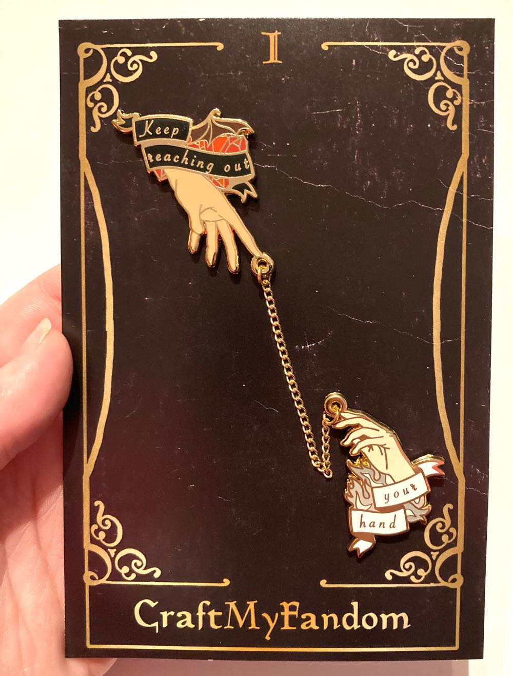 ACOTAR, Nessian “Keep Reaching Out Your Hand”  pin collectible - Main Image 2