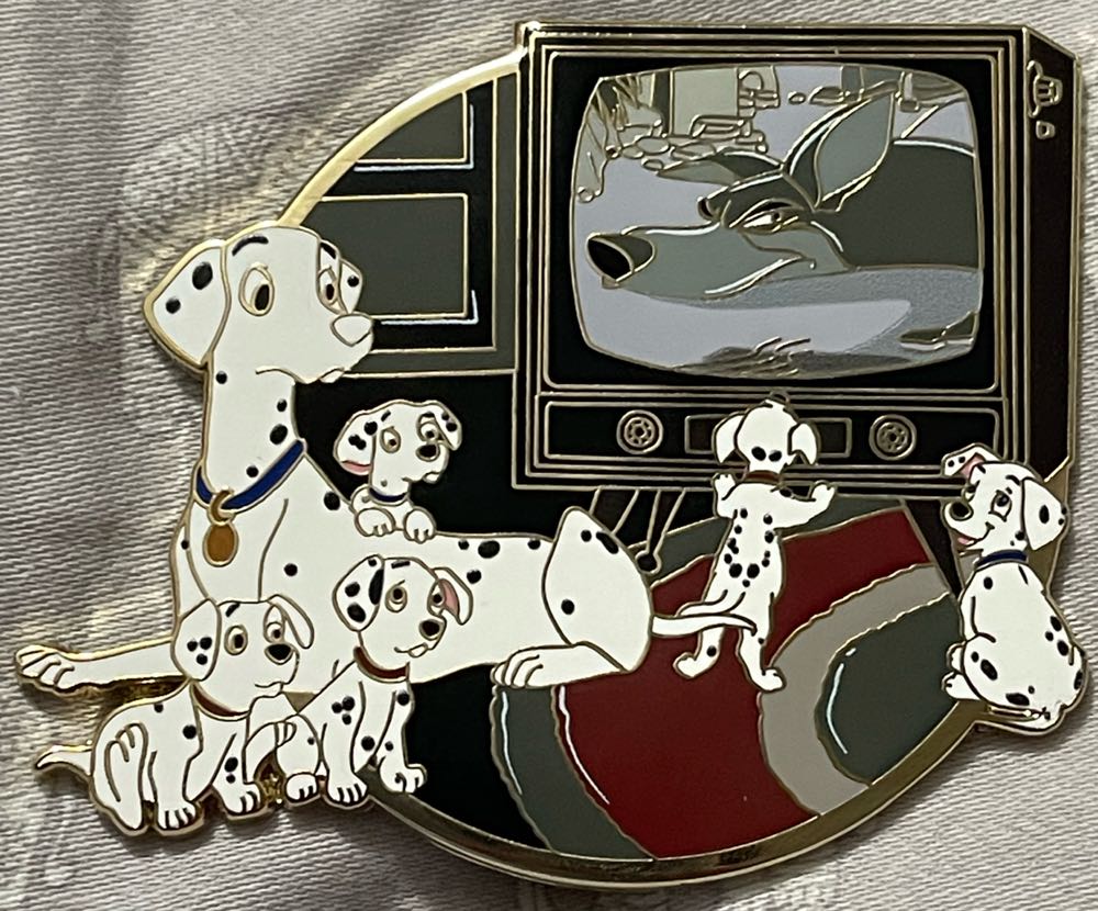 101 Dalmatians In Front Of TV “Mythical Scenes” Series - FANTASY (LeCaillouMagique) ERRORED Disney Pin - Fantasy pin collectible - Main Image 3