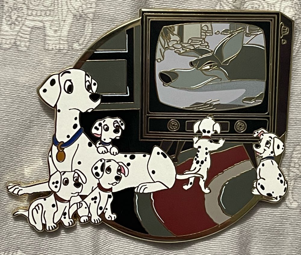 101 Dalmatians In Front Of TV “Mythical Scenes” Series - FANTASY (LeCaillouMagique) CORRECT Disney Pin - Fantasy pin collectible - Main Image 3