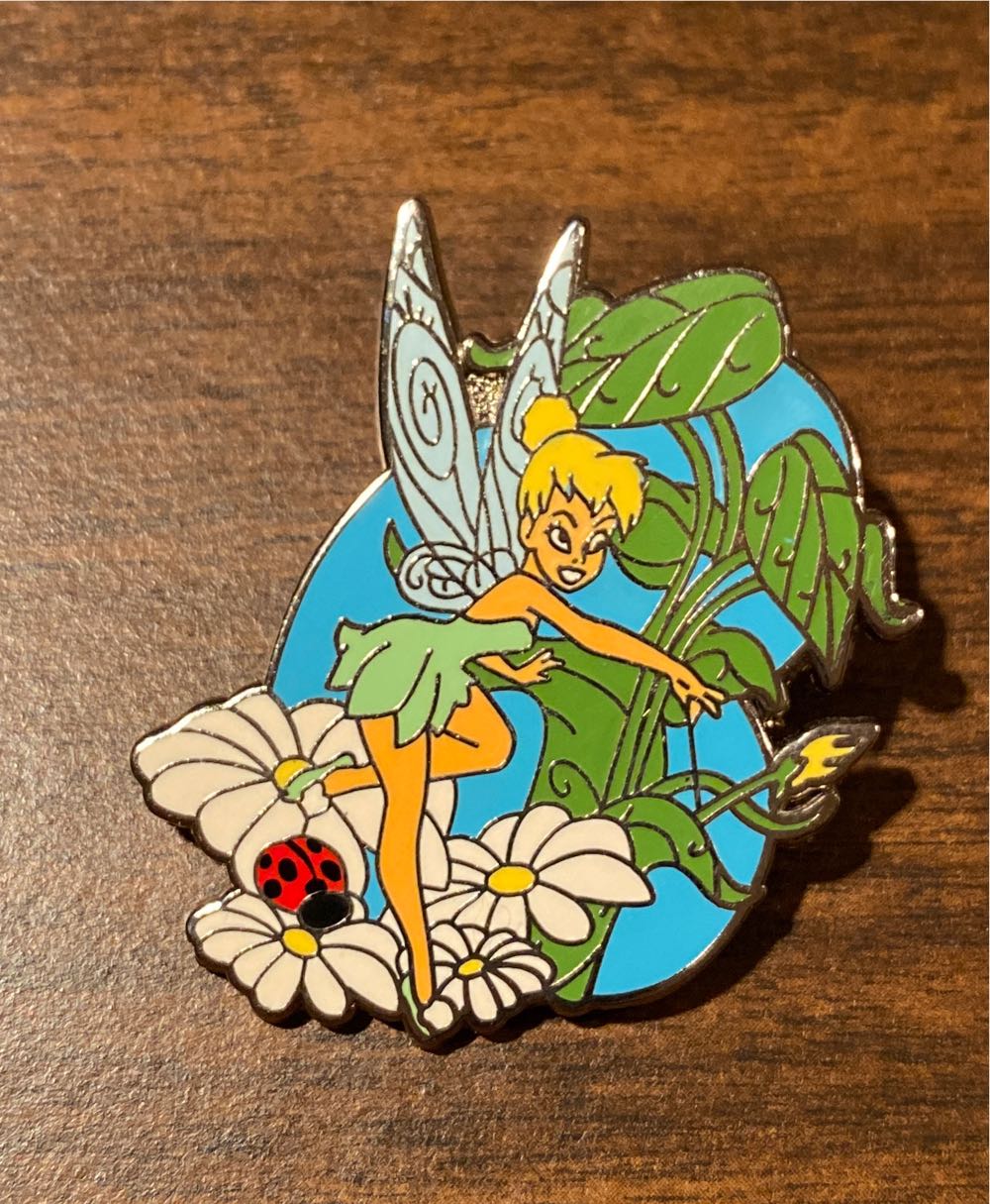 Tinker Bell White Flowers Ladybug  pin collectible - Main Image 1