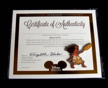 18565 - DMC Disney Movie Club Exclusive VIP Pin - Moana - Limited Release pin collectible - Main Image 2