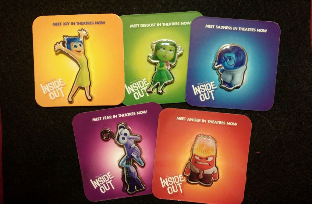 Inside Out AMC Theaters Joy Sadness Fear Anger Disguist  pin collectible - Main Image 1