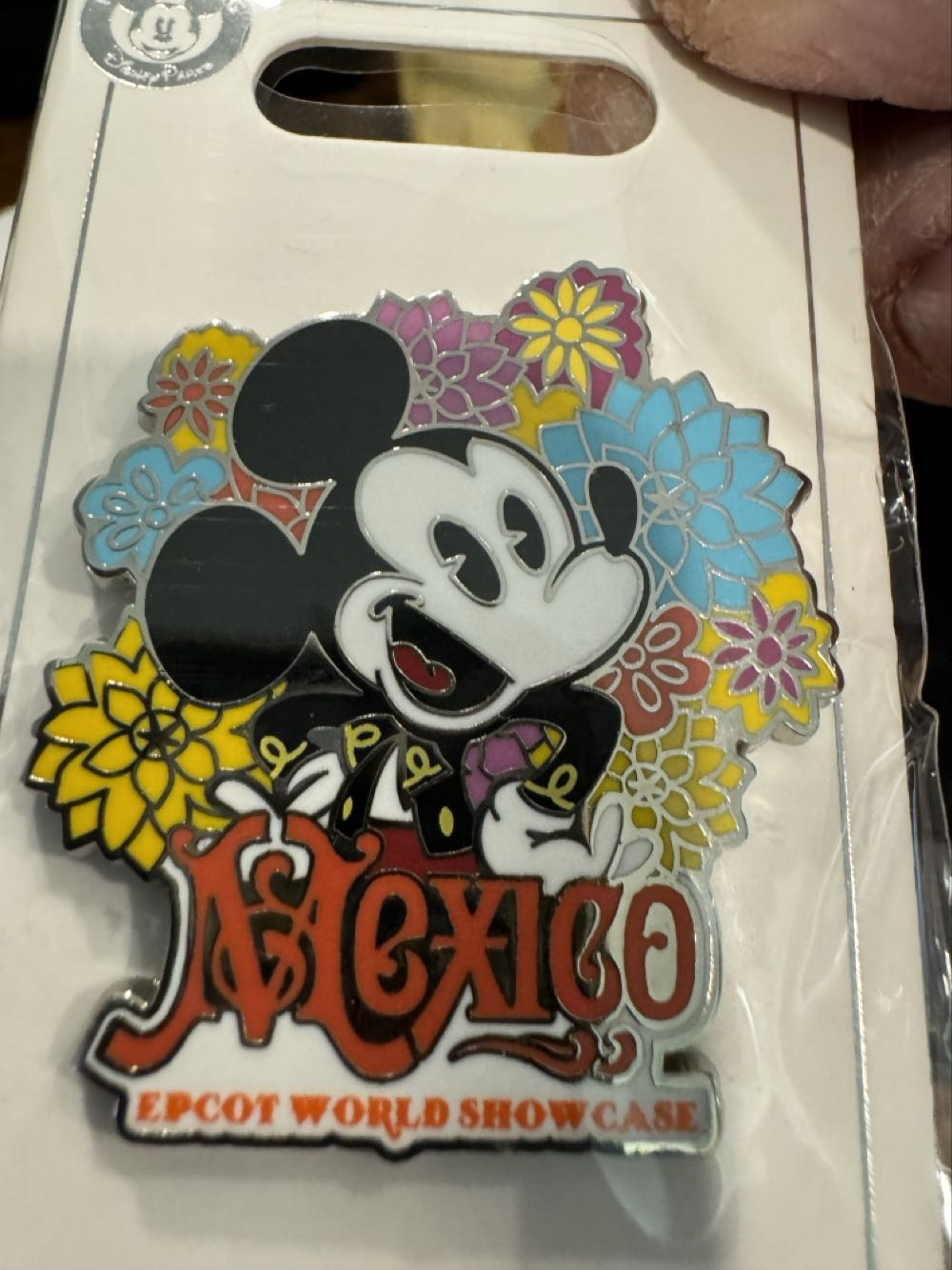Epcot Mexico, Mickey, And Flowers  pin collectible [Barcode 400934113324] - Main Image 2