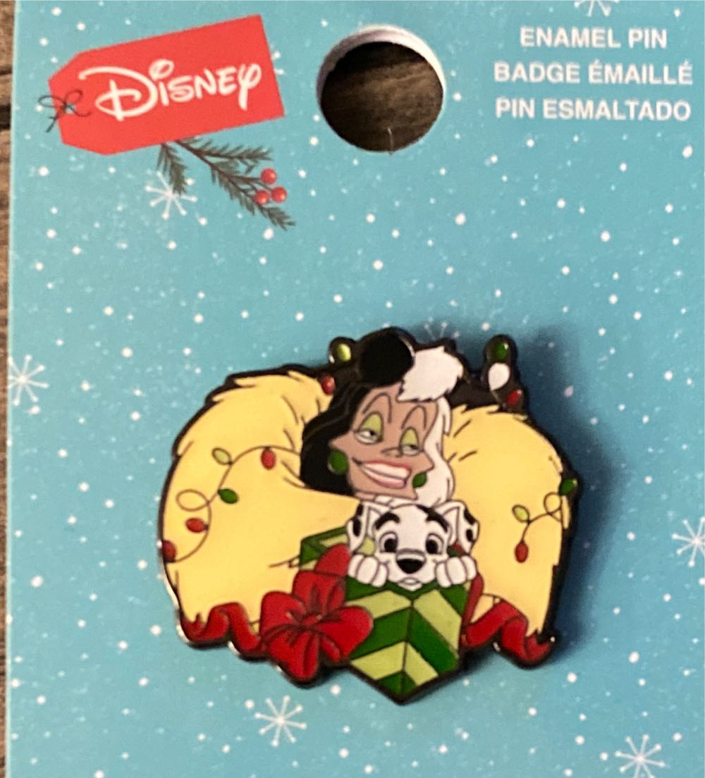 Christmas Cruella With Dalmatian  pin collectible - Main Image 1