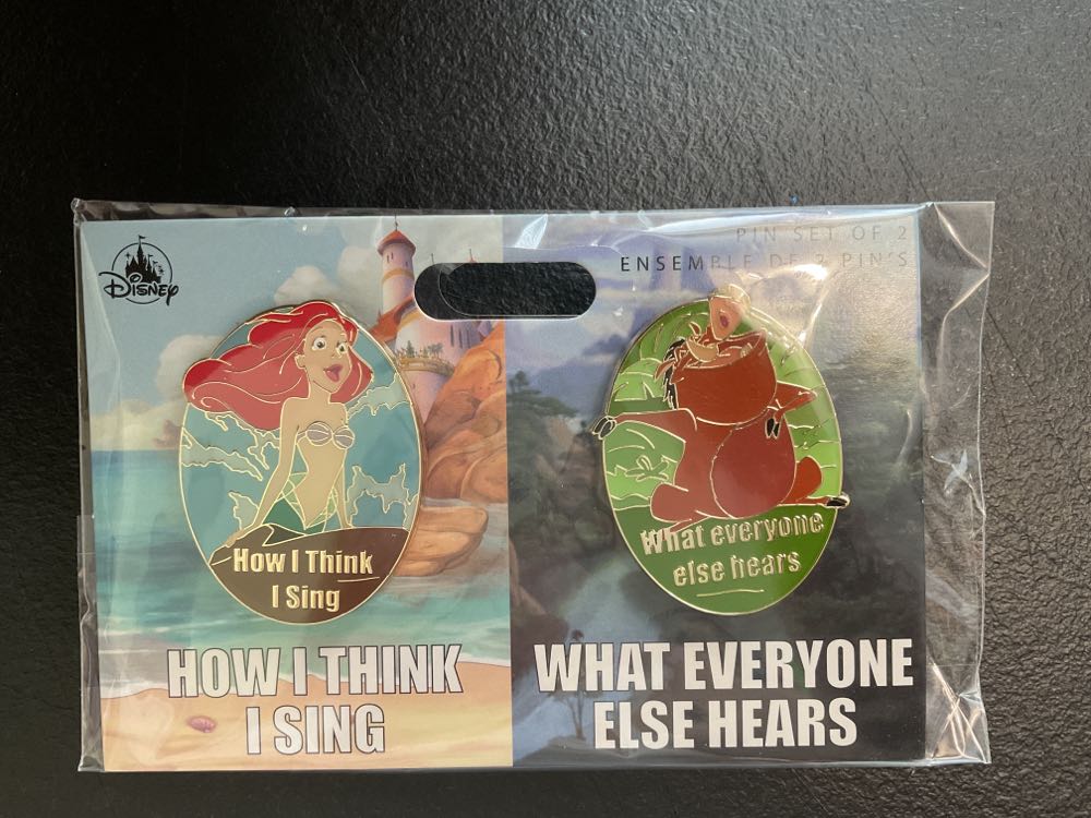 Little Mermaid - Ariel & Pumbaa - 2 Pin Set - How I Think I Sing Vs How Everyone Else Hears  pin collectible [Barcode 466041979604] - Main Image 1