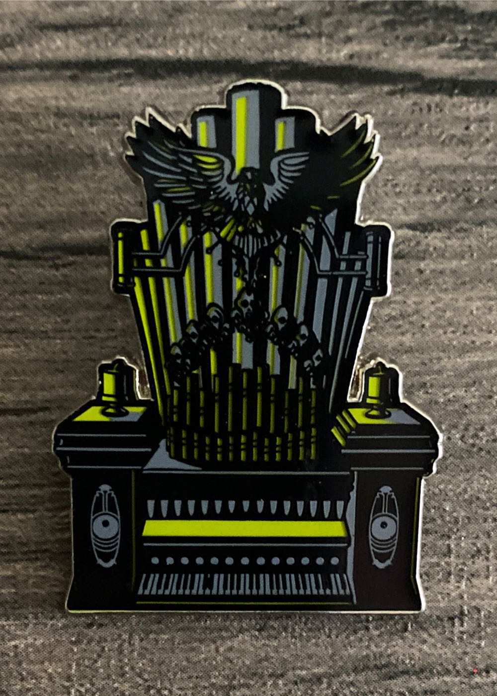 Gold/Navy Moth Enamel + Metal Pin