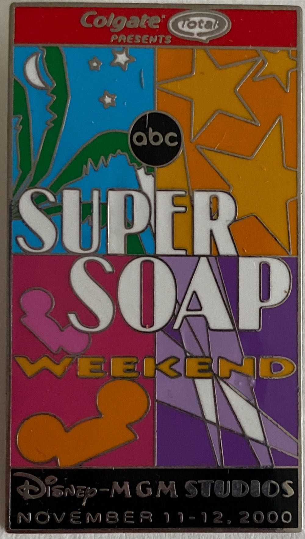 Colgate Total Presents Super Soap Weekend Disney Mgm Studios November 11-12, 2000  pin collectible - Main Image 1
