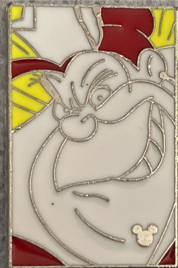 Vintage Goldtone Lion Head Brooch  With Clear Rhinestone Eyes, Unbranded