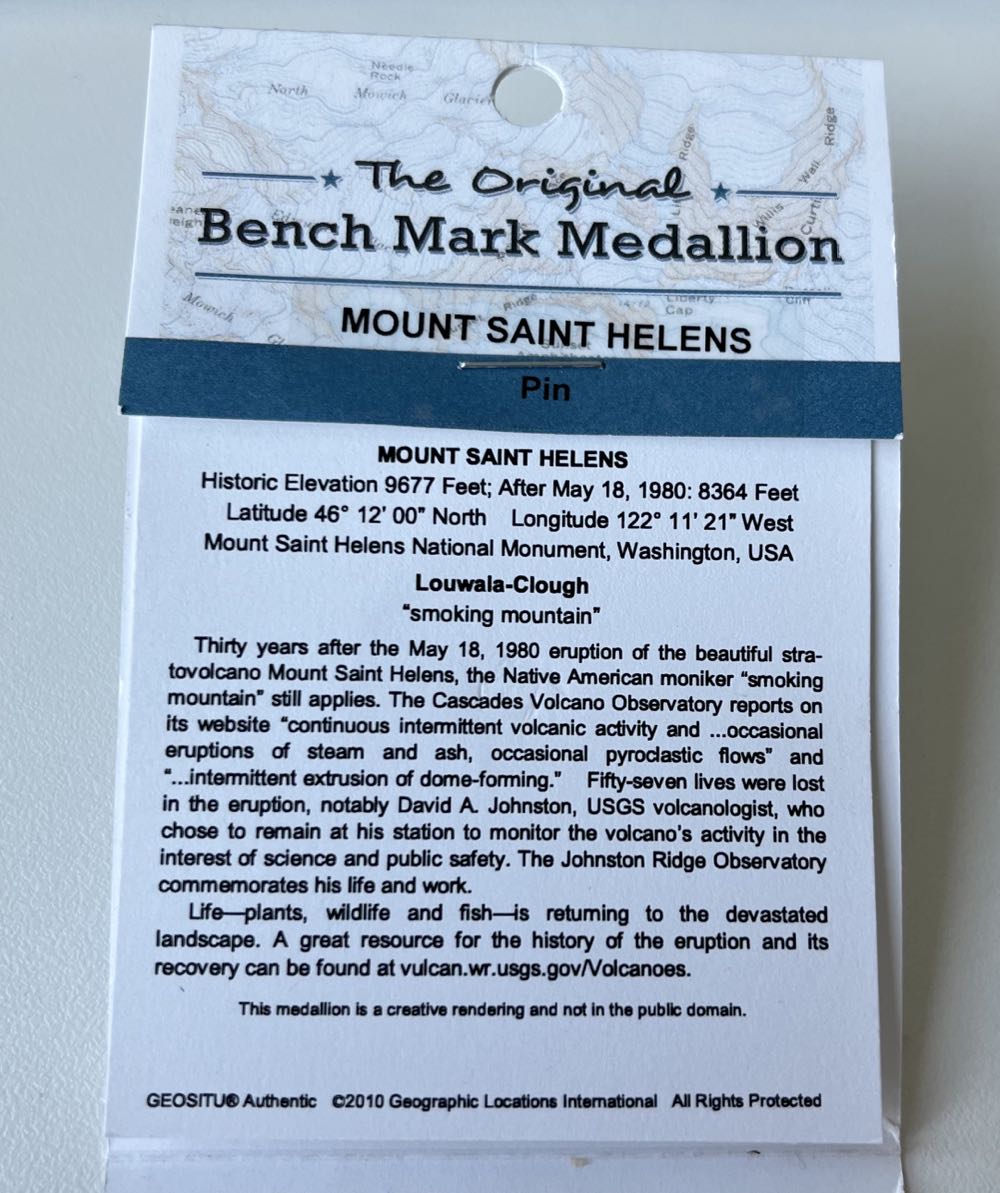 U.S. Geological Survey Benchmark Mt. St. Helens  pin collectible - Main Image 2