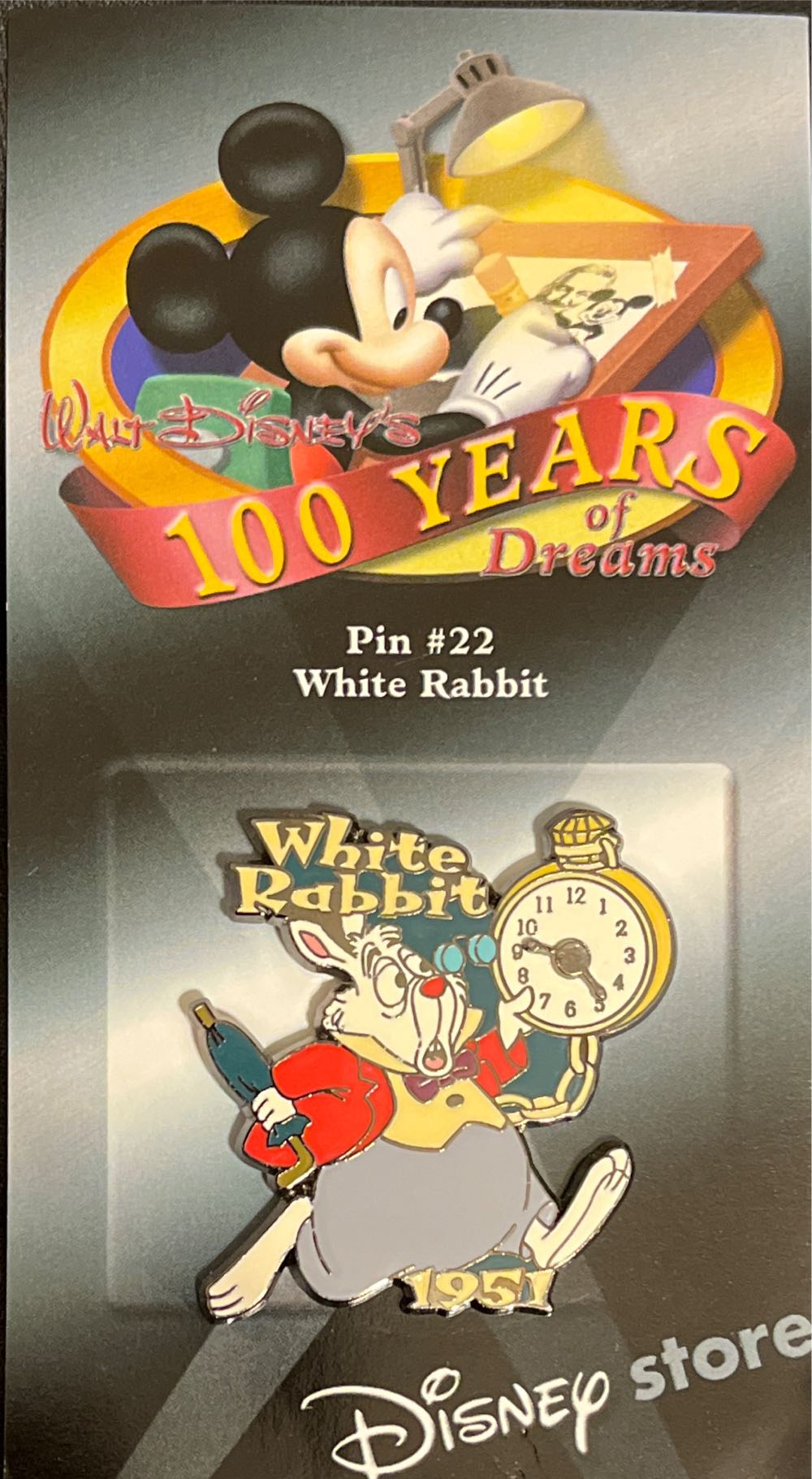 Disney 100 Years Of Dreams Le Pin #22 White Rabbit Alice In Wonderland 1951 - 100 Years Of Dreams pin collectible [Barcode 450046330089] - Main Image 2