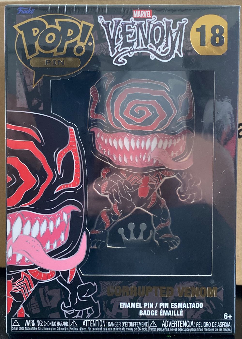 POP Pin 18: Marvel Venom Corrupted  pin collectible [Barcode 671803400696] - Main Image 2