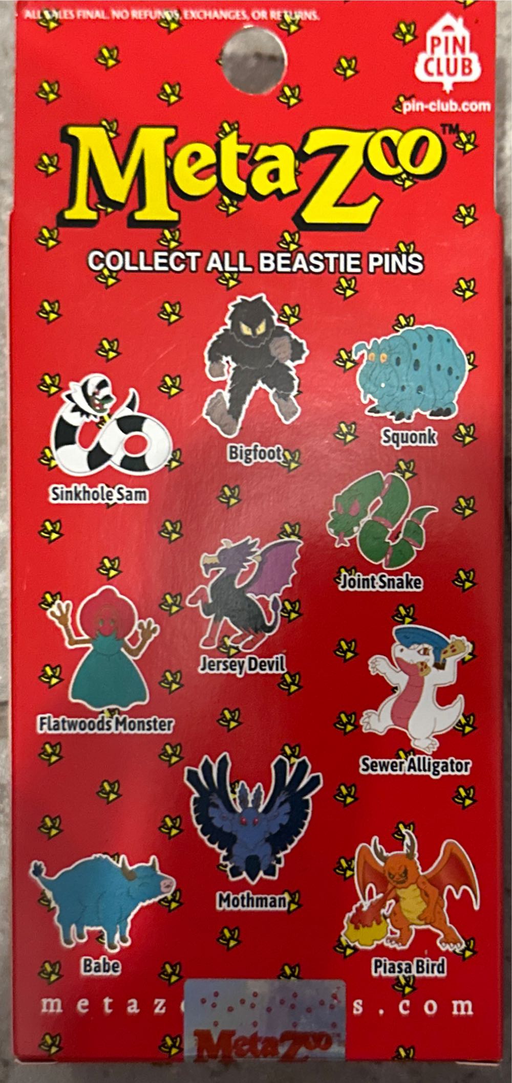 Metazoo Cryptid Nation PIASA BIRD Pin and Promo Card  pin collectible - Main Image 2