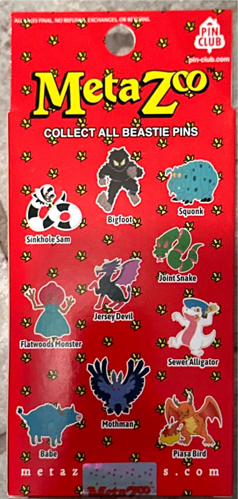 Metazoo Cryptid Nation SEWER ALLIGATOR Pin and Promo Card  pin collectible - Main Image 2