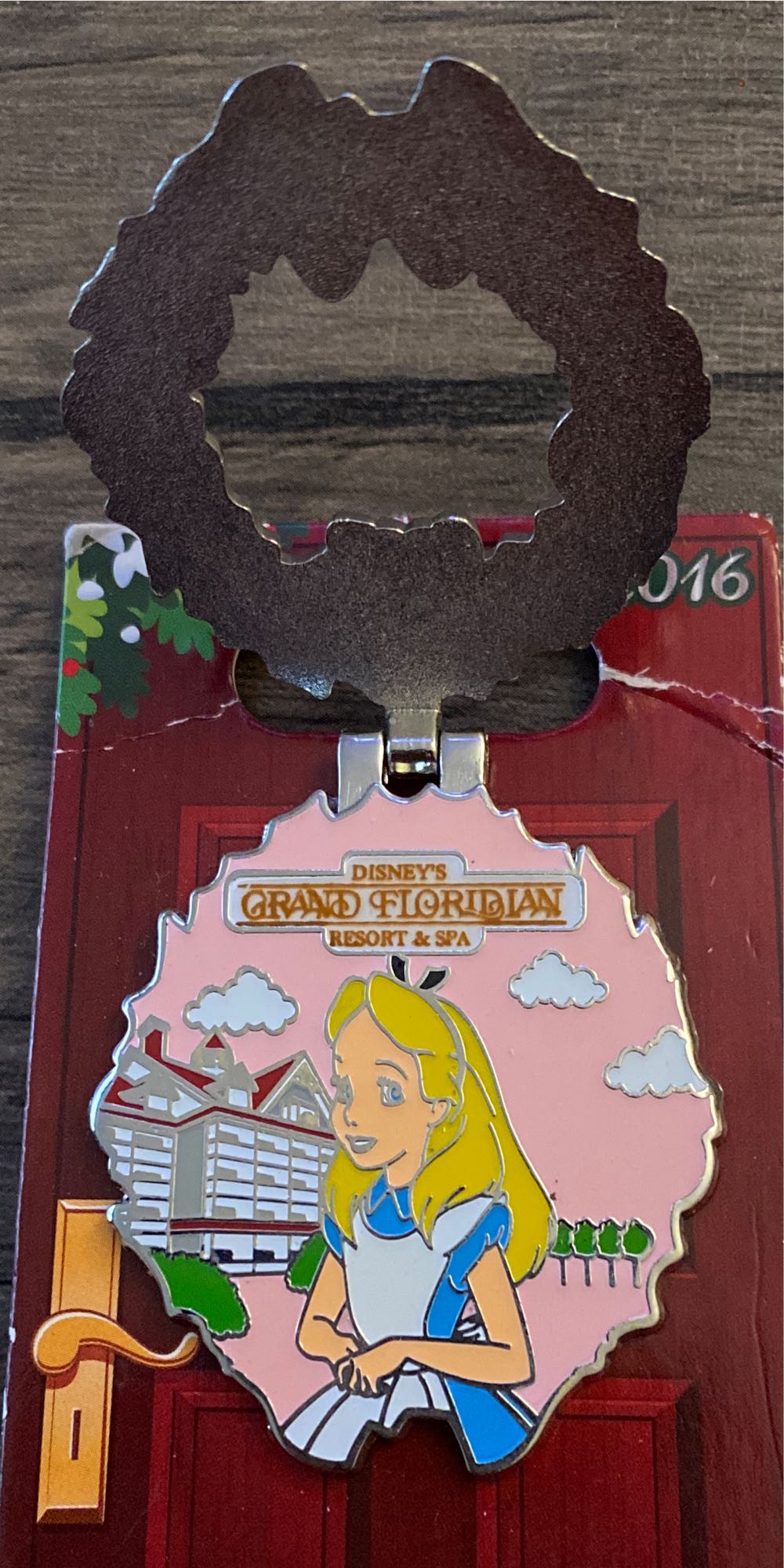 Happy Holidays Wreath 2016 Alice  pin collectible - Main Image 2